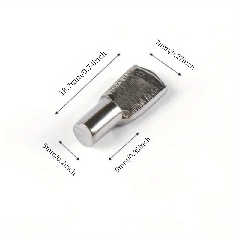 10/20pcs Durable Metal Shelf Nails - 5mm Spoon Shaped Nickel Plated Support Nails for Bookshelves, Cabinets & Closet Storage