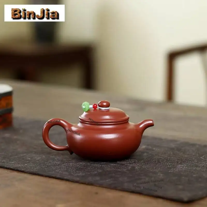 150ml Vintage Yixing Purple Clay Teapots Handmade Antique Pot Raw Ore Dahongpao Mud Kettle Chinese Zisha Tea Set Decoration