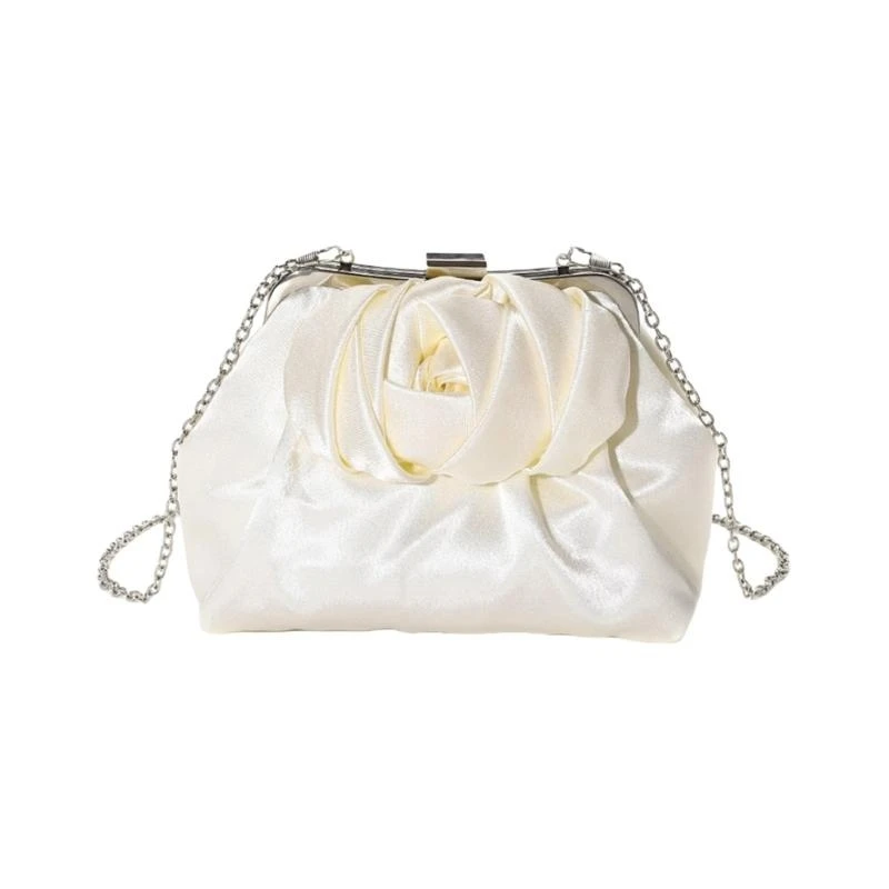 

Elegant Rose Flower Clutch Wristlet Evening Bag For Women Shoulder Bag Crossbody Handbag Wedding Party Accessory