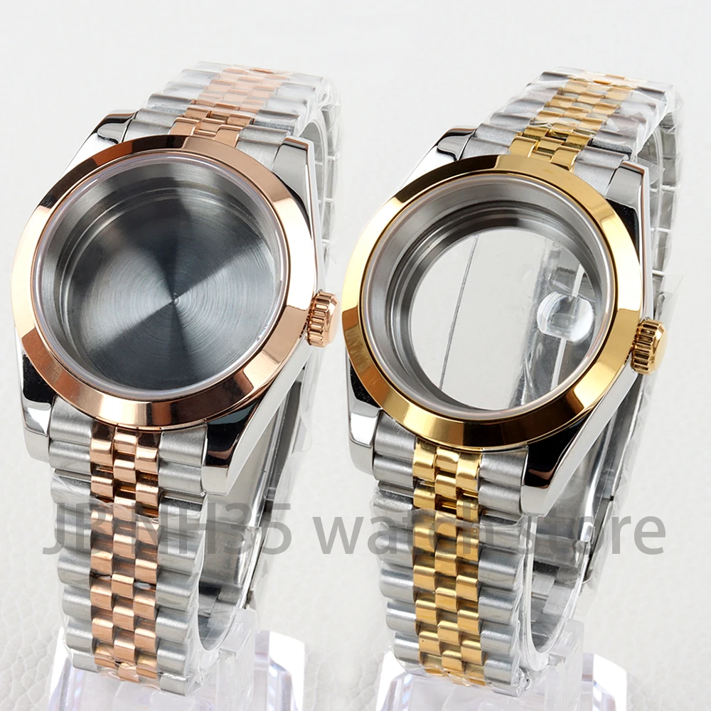 

Rose Gold/Gold 36/39mm NH35 Watch Case Sapphire Glass for Seiko NH35 NH36 Movement Datejust Stainless Steel Jubilee/Oyster Strap