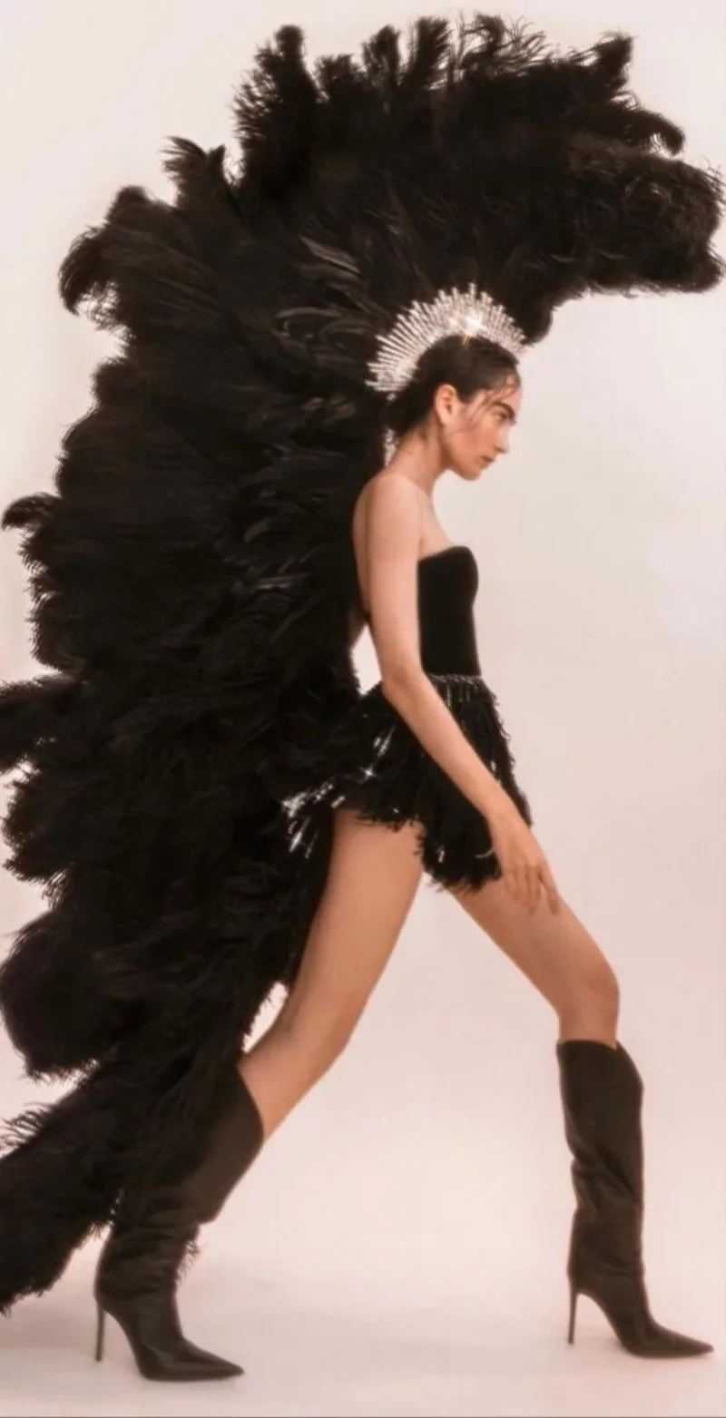 1/2PCS Black White Fluffy Ostrich Feather Fan 70CM Natural Feathers Handheld Fans for Wedding Carnival Dance Performance Props