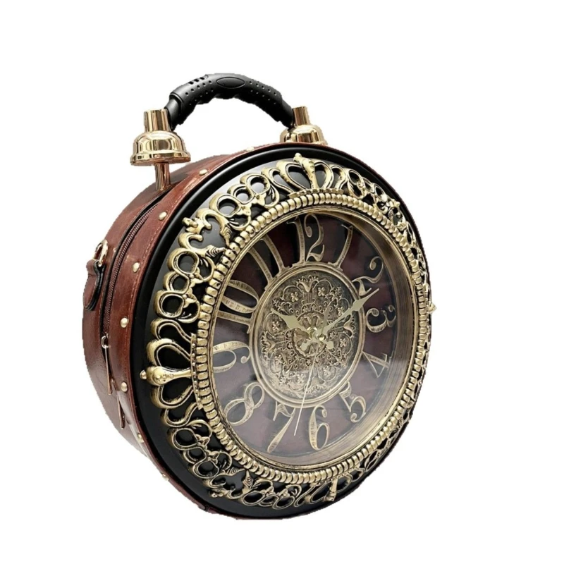 Vintage handbag creative big clock watch bag dinner shoulder bag