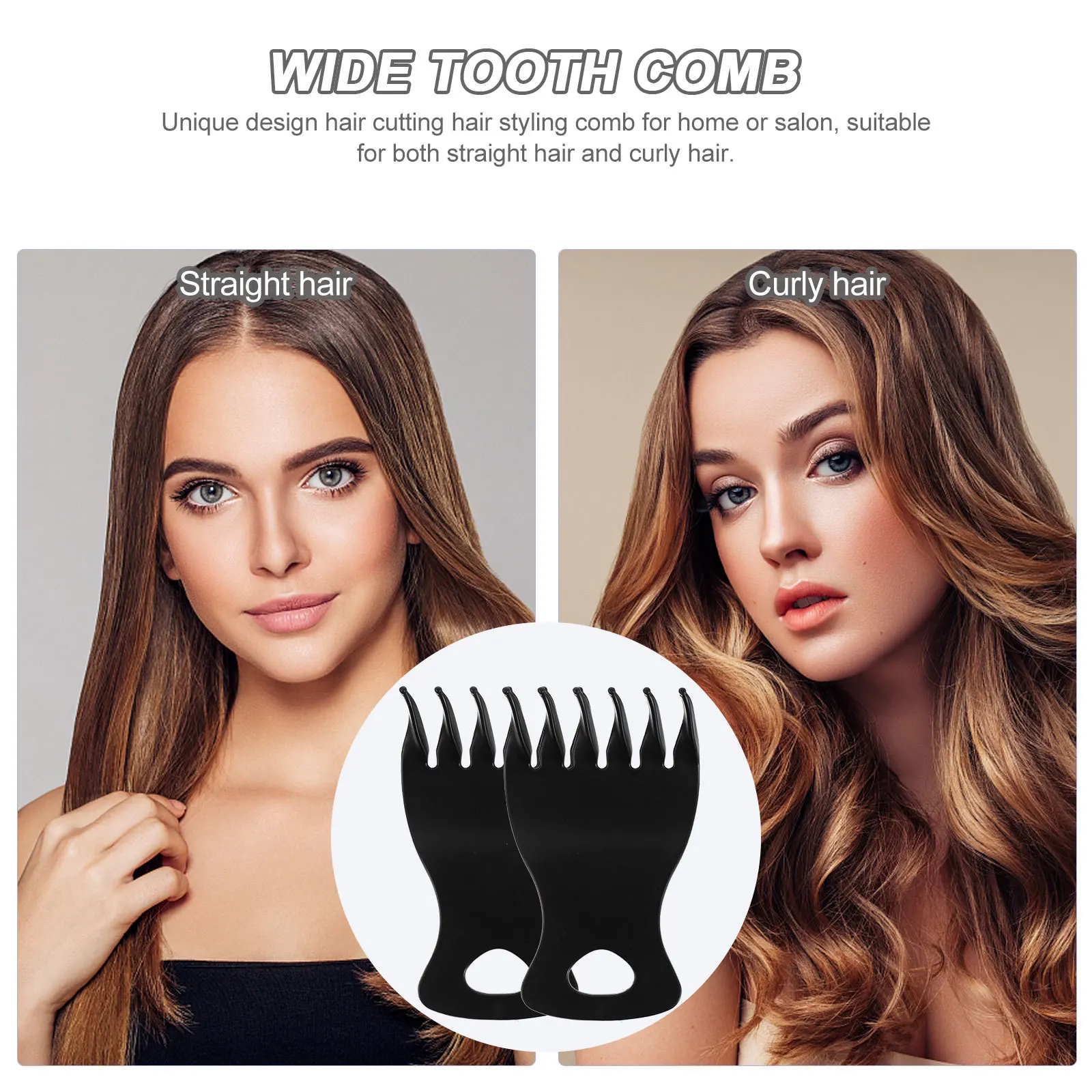 

6Pcs Men Retro Wide Tooth Hairdressing Combs Durable Hair Styling Barber Salon Haircut Home Plastic Comb