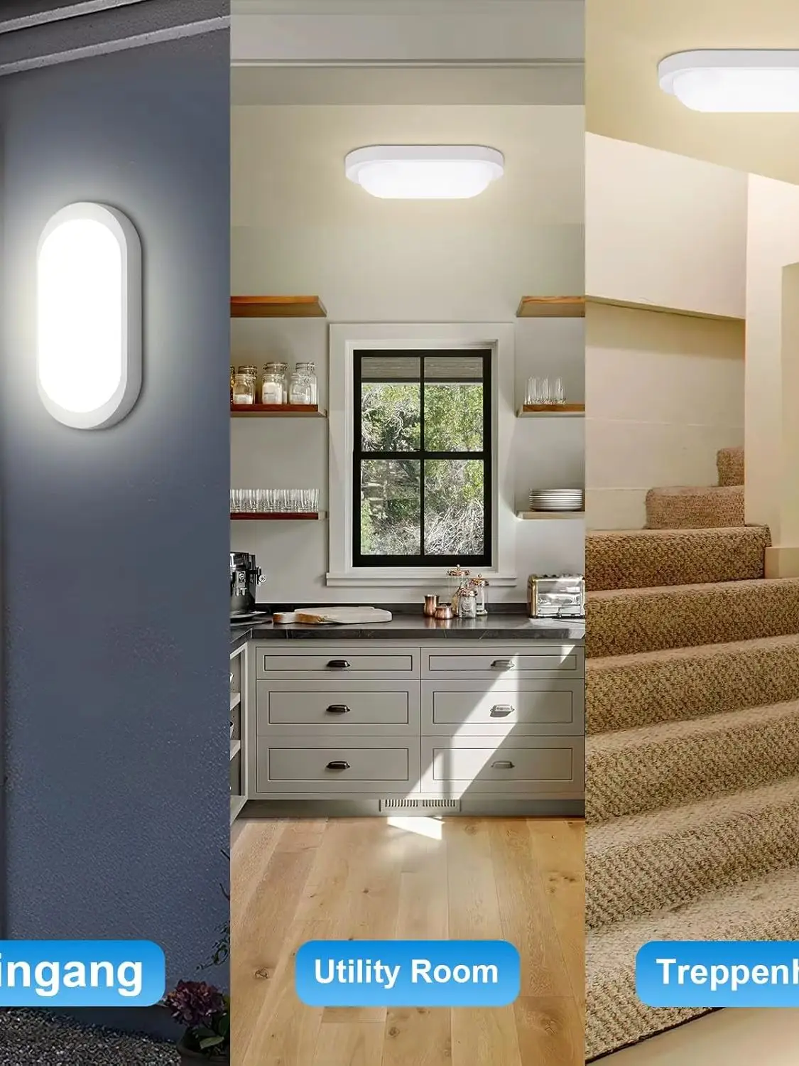 LED-Wandleuchte 12W 1080LM 4000K IP65 Wasserdicht mit Lichtsensor und Radar-Bewegungsmelder Staubdicht Neutralweiß Geeignet für