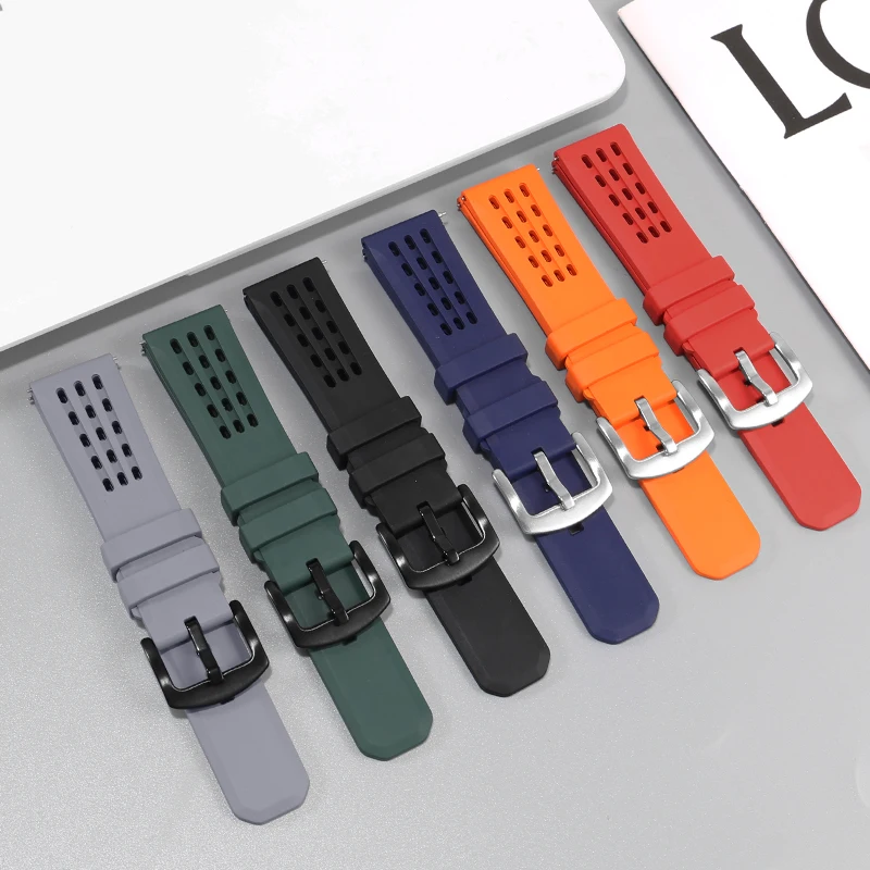 

Rubber Fluororubber Strap Suitable for Radar Watch Captain Cook Snow Iron Na DS Omega Seamaster Silicone Watch Strap