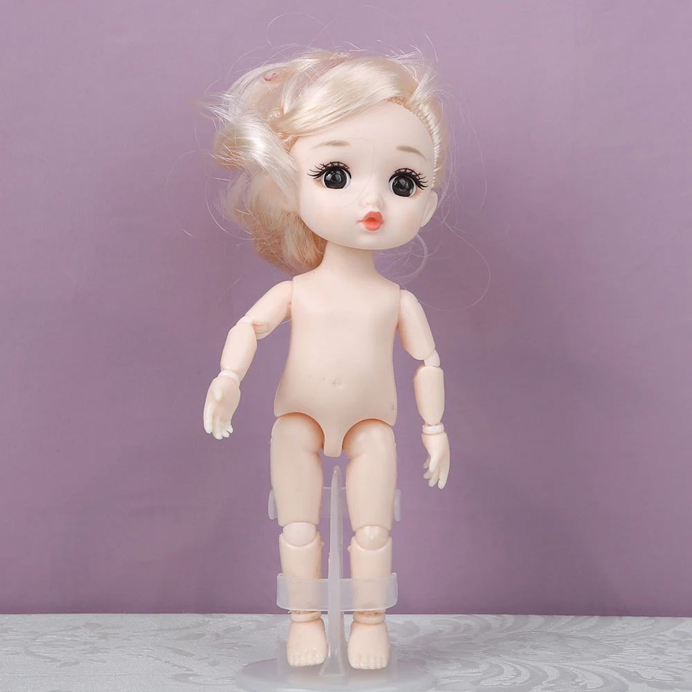 미니 소녀 귀여운 얼굴 16cm BJD 1/12 짧은 머리 수면 돼지 나체 바디 드레스업 패션 인형 소녀 선물 DIY 장난감