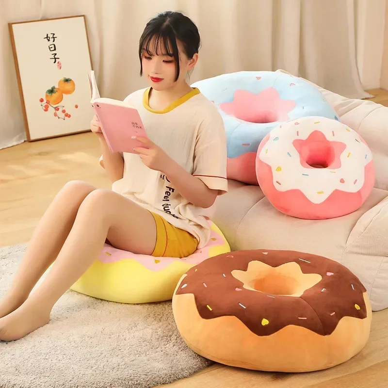 30/50cm Futurism Sweet Buns Donut Soft Toy Stuffed Cream Doughnut Plush Pillow Simulation Food Sofa Chair Cushion Kids Girl Gift