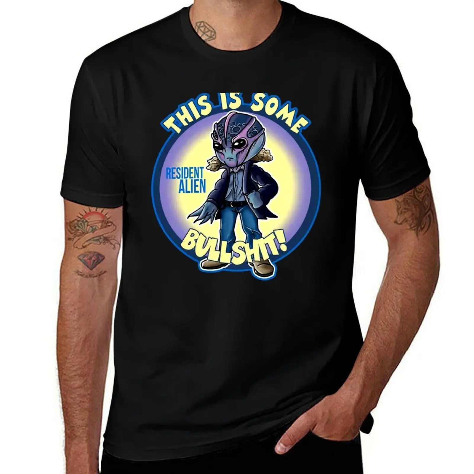 Resident Alien This Is Some Bullsh*t T-Shirt Basic All Season Solid T-Shirt