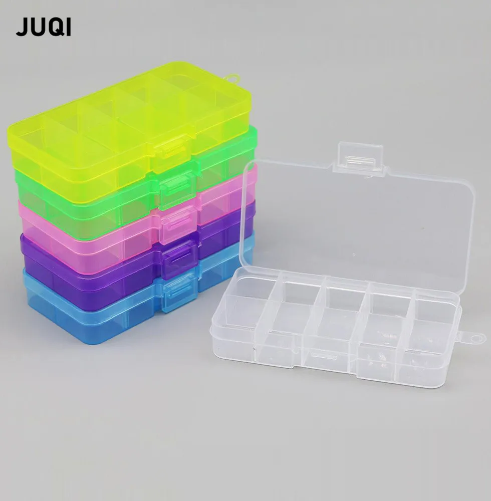 10 slot solid color conjoined buckle color portable jewelry tool storage box electronic parts screw bead organizer plastic box