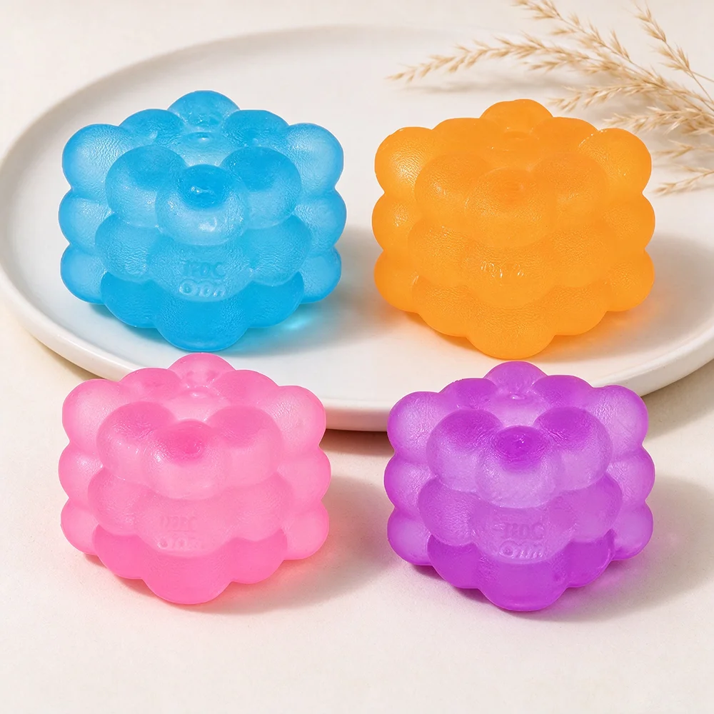 4 Kinds Squishy Stress Balls Cube - Ocean Sensory Fidget Toy Slow Rise Squishy Toys for Kids And Adults Squeeze Relax Gift