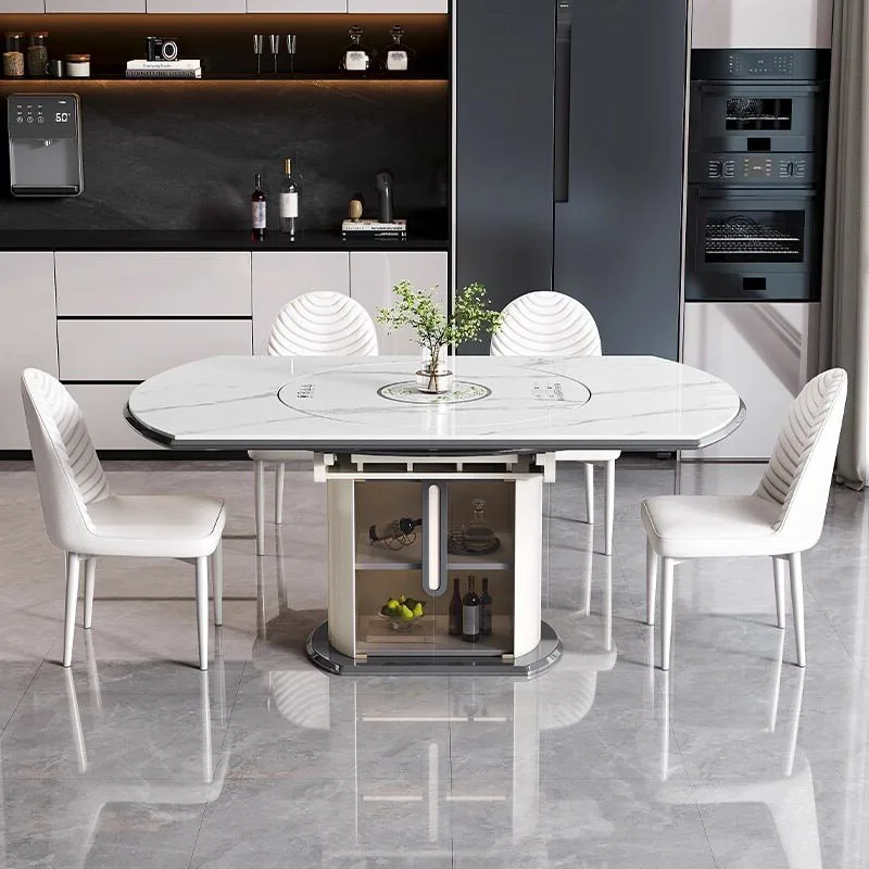 Kitchen Center Dining Table Round Marble Chairs Luxury Kitchen Coffee Dining Table Designer Nordic Muebles Commercial Furniture