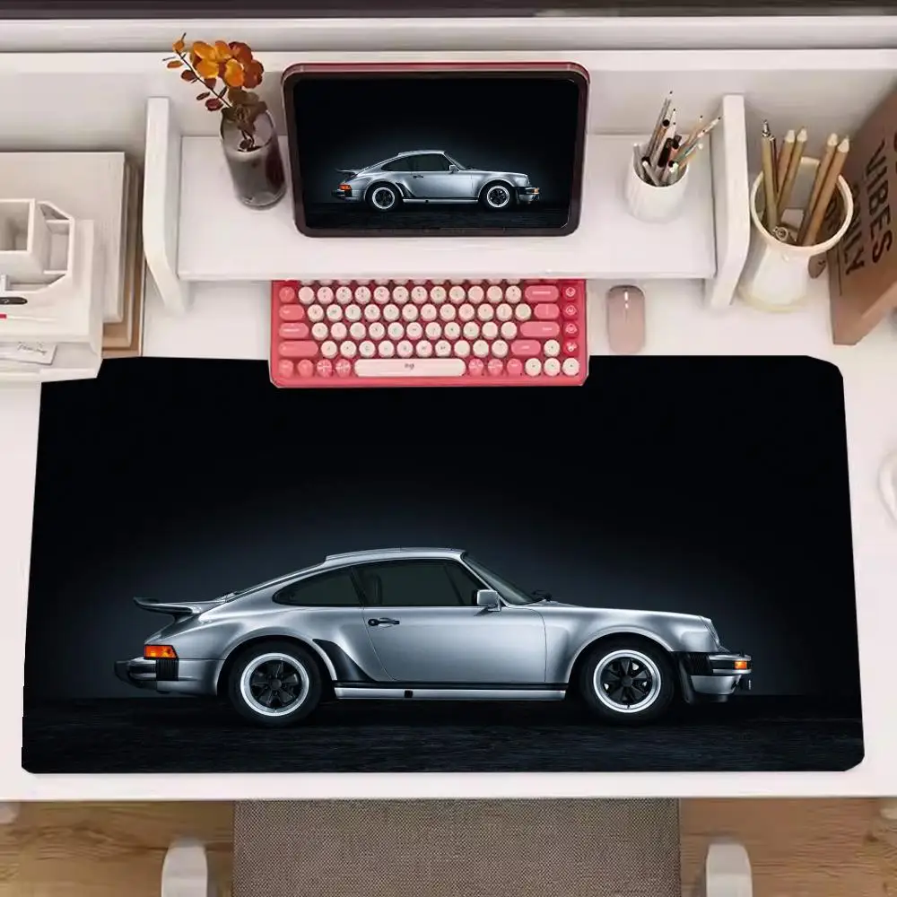 Metallic Smooth Vintage Silver Sports Car Games Playmat Mousepad Rubber Non Slip High Definition Print For Laptop Mouse pad