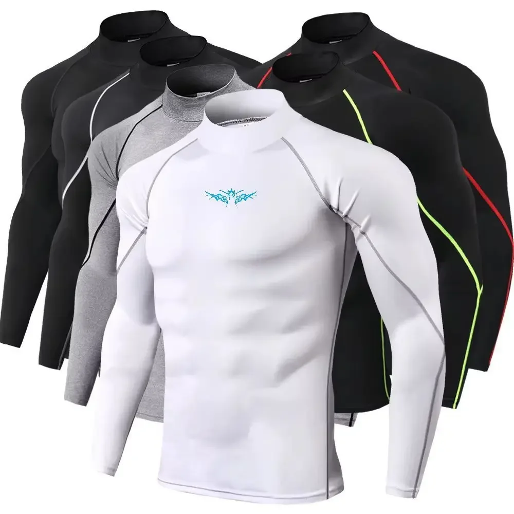 Men Sport T-shirt Quick Dry Bodybuilding Running Shirt Long Sleeve Compression Top Gym T Shirt Men Fitness Tight Men Underwear