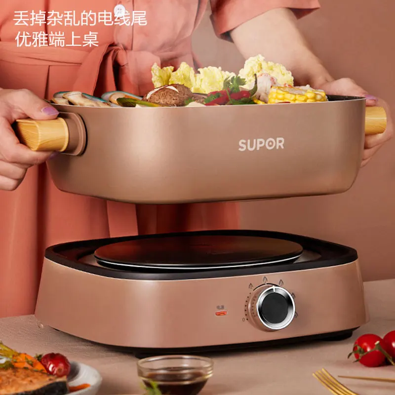 大容量電気鍋,5l,家庭用鍋,食品容器,多機能ホットポットセット,アヒルの電気鍋