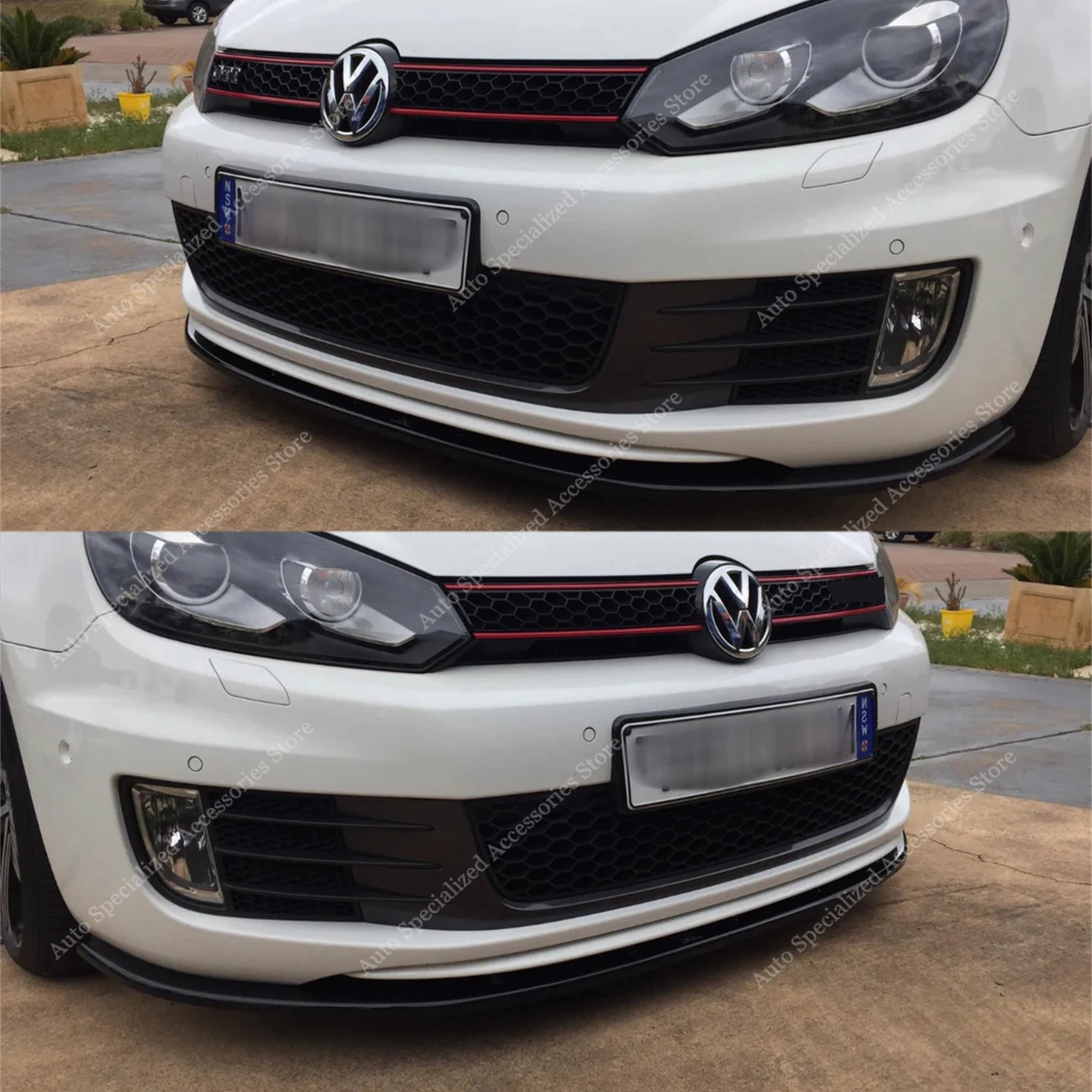 Gloss Black Front Bumper Lip Spoiler Splitter Diffuser Retroft For VW Golf MK6 6GTI GTD Hatchback 2009-2013 Bodykits Tuning