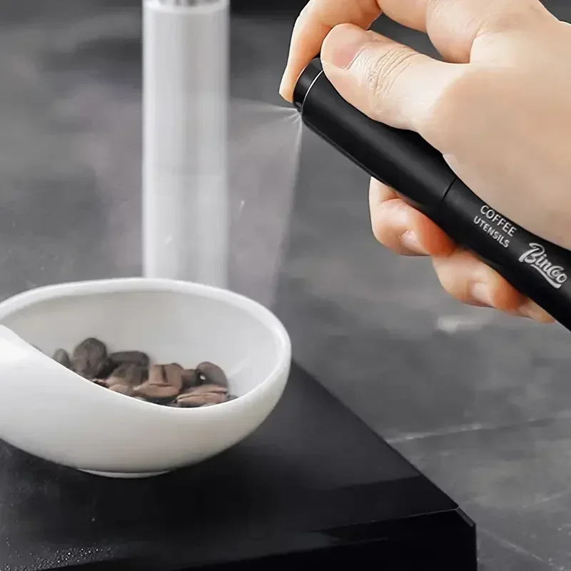 1/2Pcs Portable Coffee Bean Sprayer Home Use Travel Glass Liner Splash-proof Coffee Grinder & Ceramic Coffee Bean Metering Disc