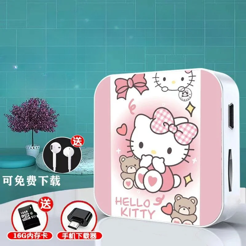 

Kawaii Hello Kitty Student Mp3 MINISO аниме прекрасный мультфильм Walkman движение на открытом воздухе портативная гарнитура SD-карта оптовая продажа новый