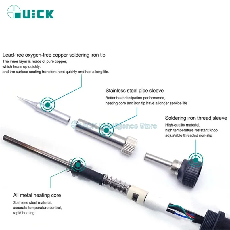 Soldering Stations QUICK 8786D+  2in1 Rework Station LCD display Hot Air Gun electric soldering iron Bga SMD desoldering station