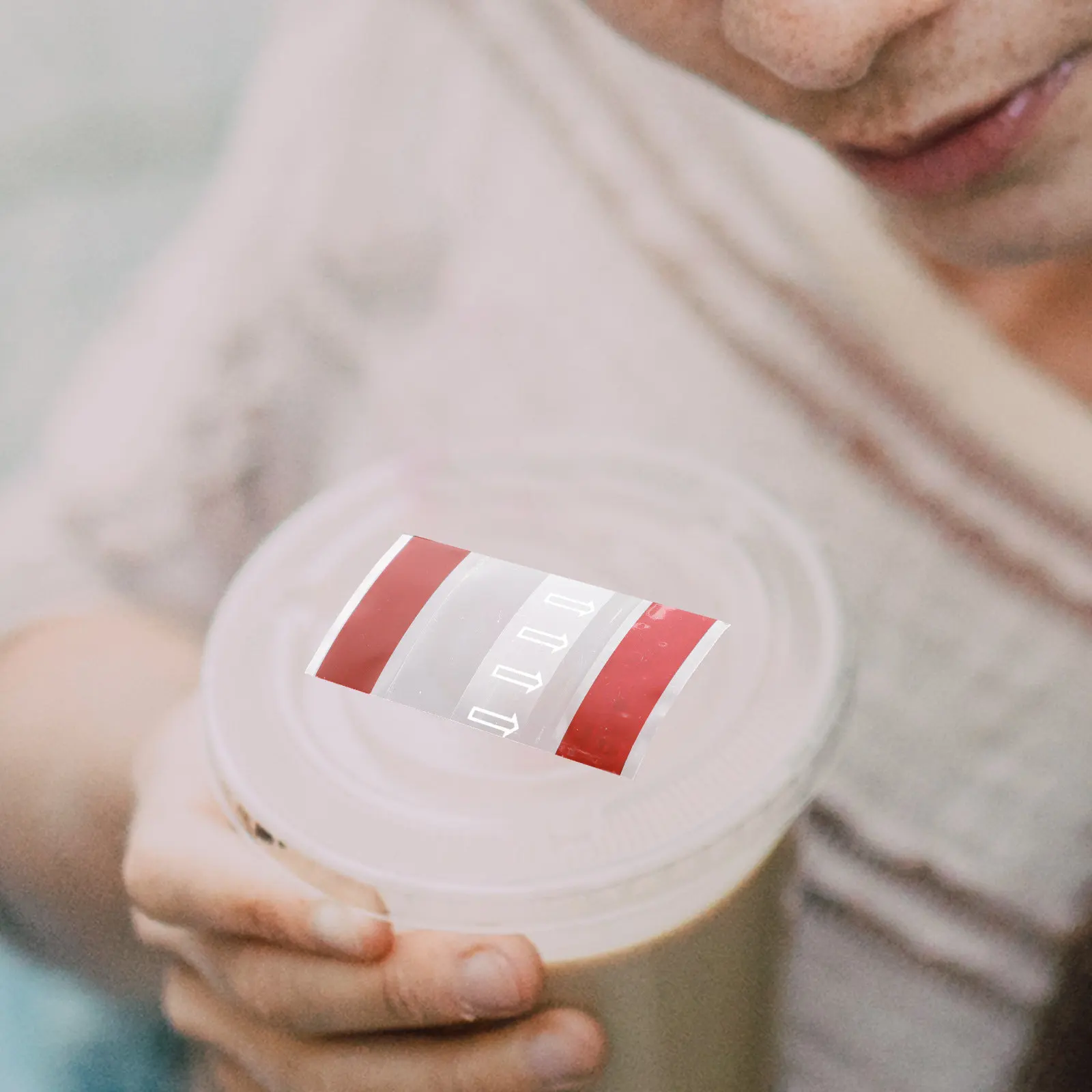 

Рулон прозрачных самоклеящихся этикеток для герметизации стаканов с напитками, для кафе, чайных, на вынос, защита от протеканий, водонепроницаемые, маслостойкие