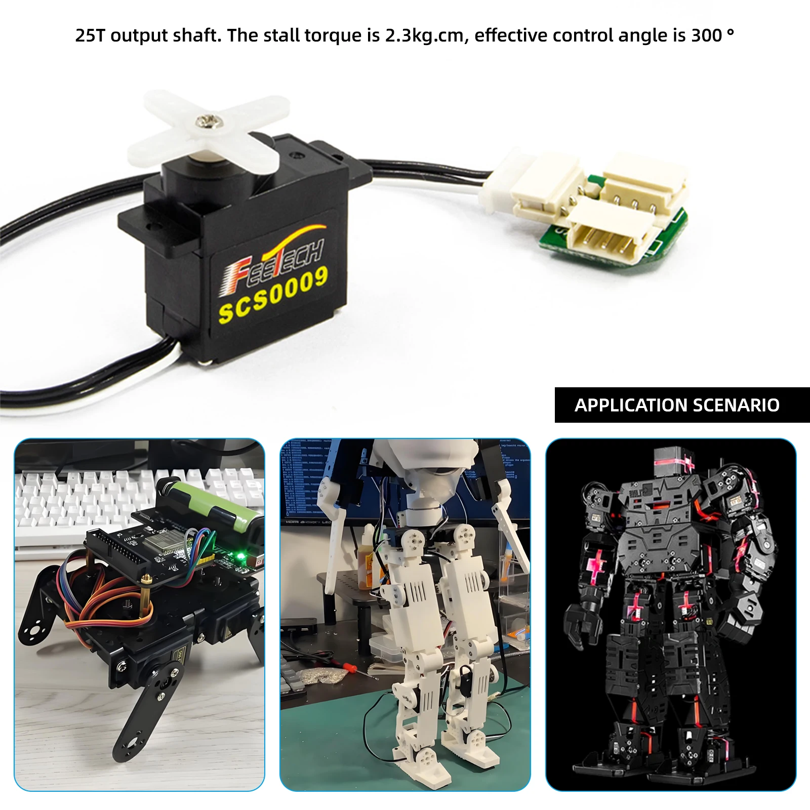 Feetech SCS009 2.3kg 9g Micro Servo Metal Gear for RC Helicopter Smart Robot Humanoid DIY Toys and STEAM Education Competition