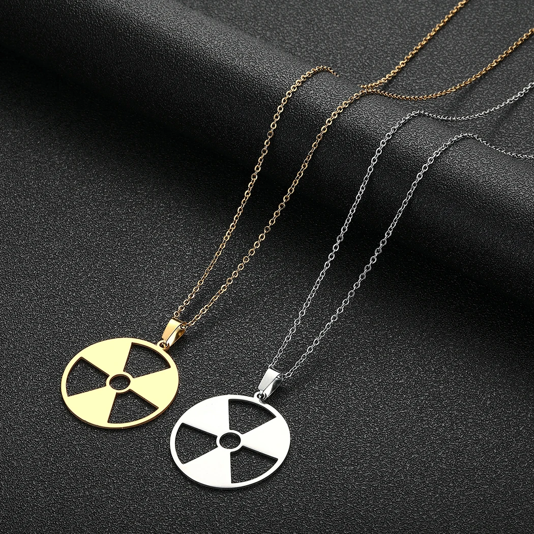 Radiation Hazard Symbol Pendant Radioactive Necklace Hulk Logo Nuclear Emblem Cyber Goth Sign Industrial Sigil Stalker Medallion