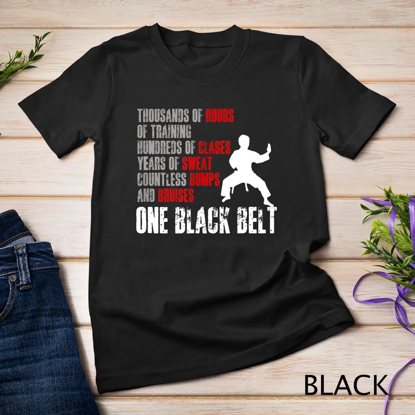 One Black Belt Taekwondo T Shirt SweaT vintage Washed fashion homme Top For Everyday Wear Stretched Comfortable Breathable