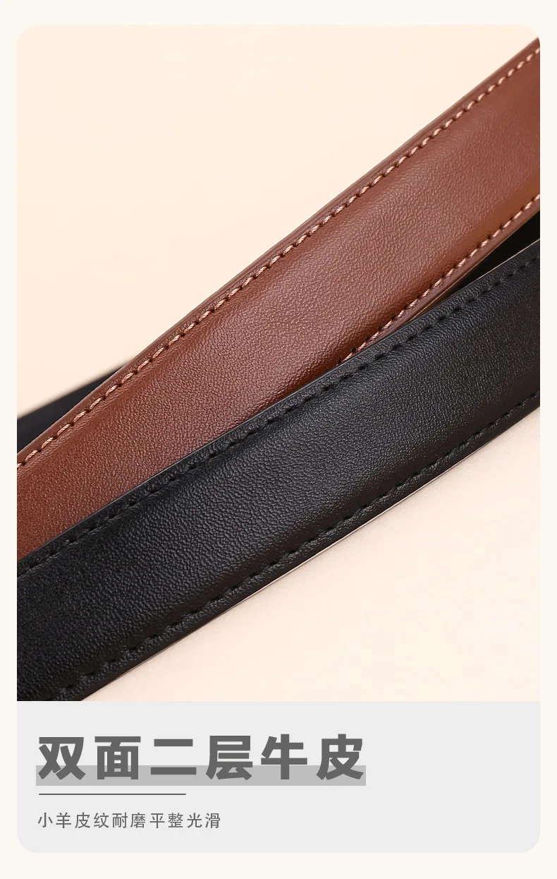 Damen Echtleder-Gürtel Retro Rindsleder-Taillengürtel Lässiger Jeans-Dekorationsgürtel Vielseitiger Damenhose-Gürtel – Detail 7