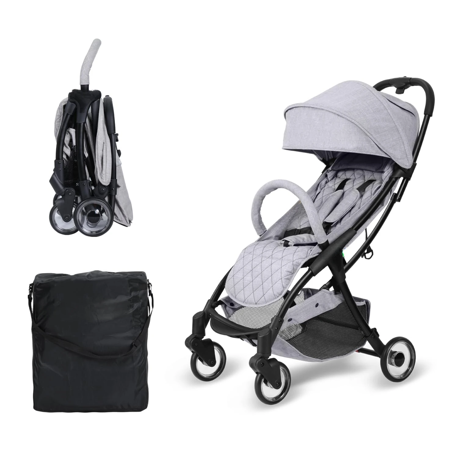 R2 Small Travel Stroller Compact Stroller Foldable Lightweight Baby Stroller for Airplane, Infant Toddler