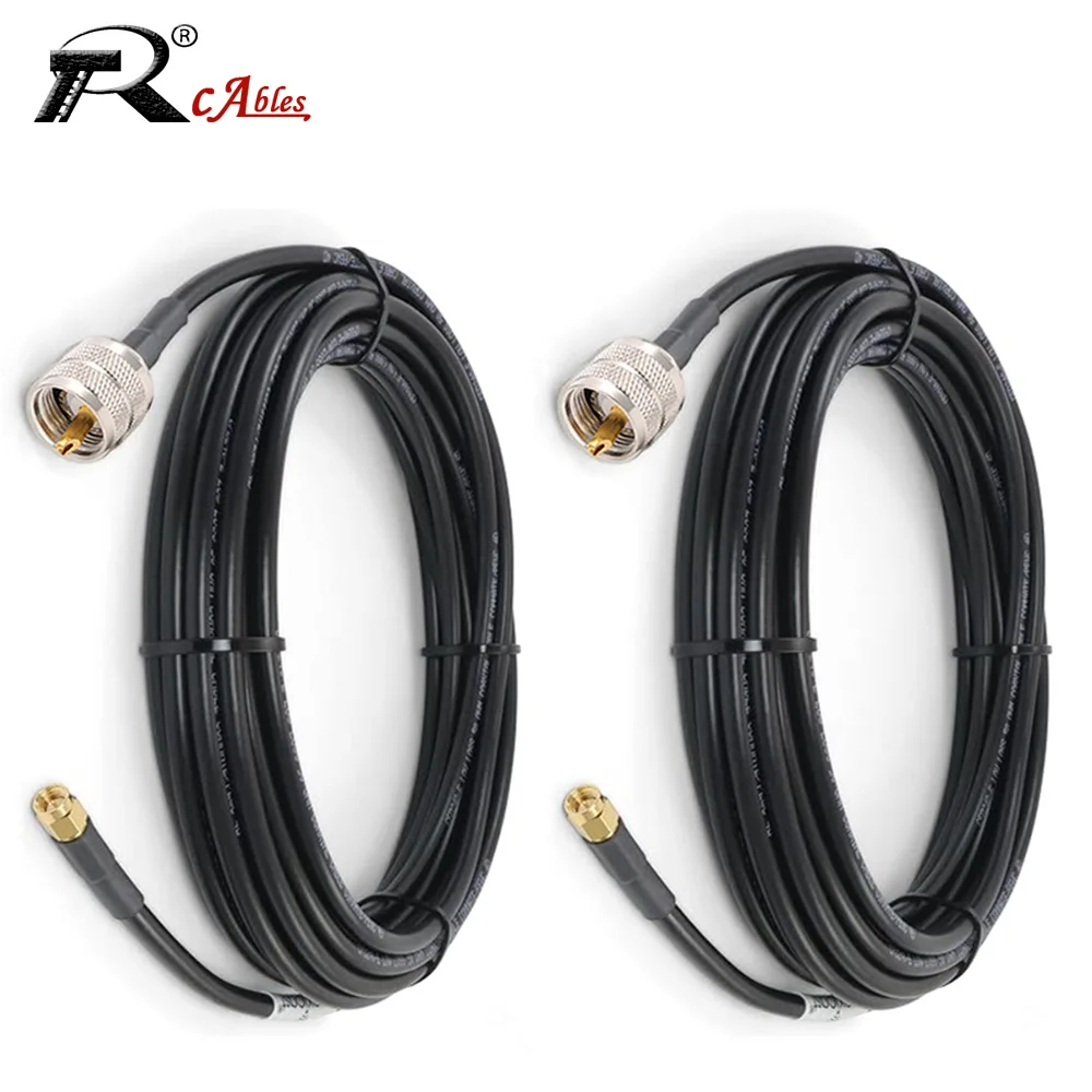 RF Coaxial LMR240 Cable PL259 UHF Male SO239 UHF Female to SMA Male Signal Antenna Low Loss Standing Wave Pigtail Adapter Jumper