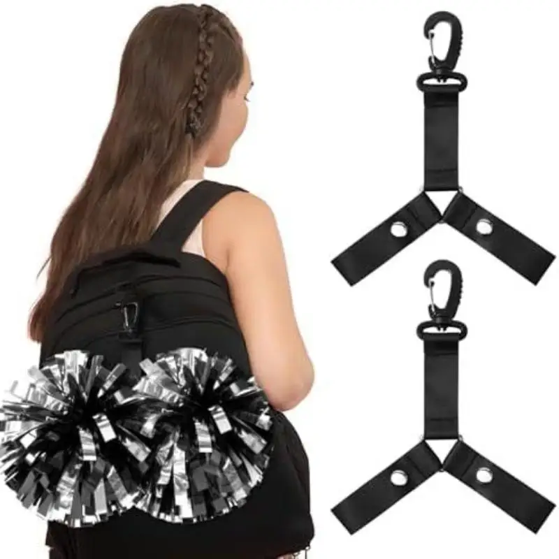 

Cheerleading Pompom Holder Cheer Bag Organizer With Snapbutton Durable Hanger For Multiple Poms Cheer Gear Accessory