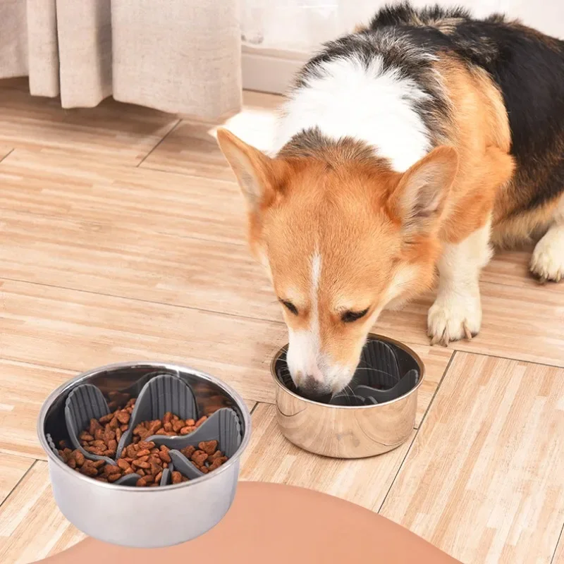 Slow Feeder Dog Bowls Insert Dog Bowl Slow Feeder Silicone Strong Suction Cup Feeder Insert Safe Soft Firm Slow Feeder Bowl New