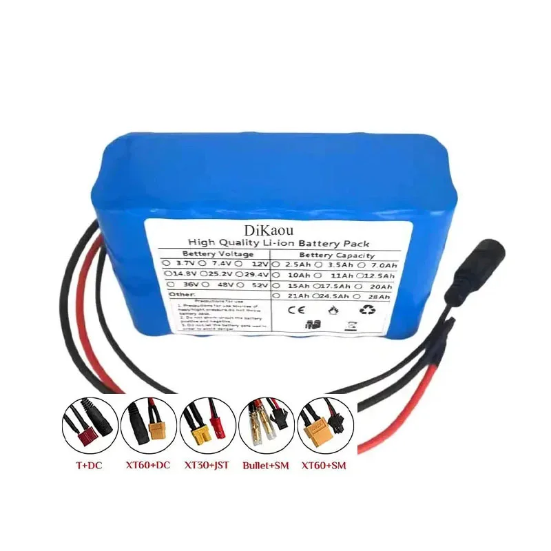 24V 6S2P 18650 Lithium-ion Battery Pack 7000mah High Capacity Suitable for Electric Bicycles and Mopeds Built-in BMS Battery