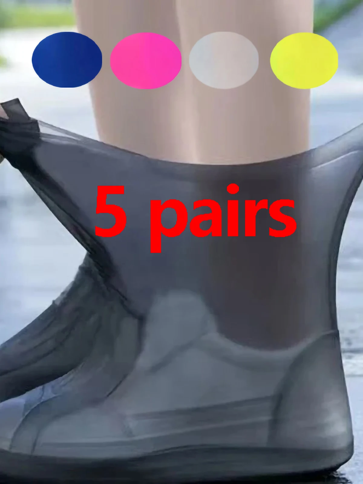 AliExpress NONE 5 Pairs Silicone Waterproof Shoe Covers Reusable Non Slip Rain Boot Covers Overshoes Outdoor Rainy Day Walking Cycling Camping