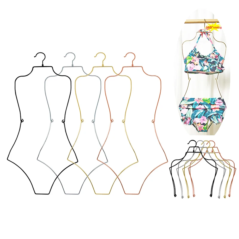 

Swimsuit Hanger Metal Wire Body Shape Bikini Hanger Foldable Underwear Storage Hanging Rack For Wardrobe Show