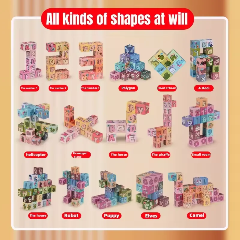 70 قطعة كتل الأبجدية المغناطيسية ABC 123 الجذعية ألعاب تعليمية للأطفال 3-6 سنوات آمنة تعلم الحروف أرقام الأطفال أفضل هدية #4