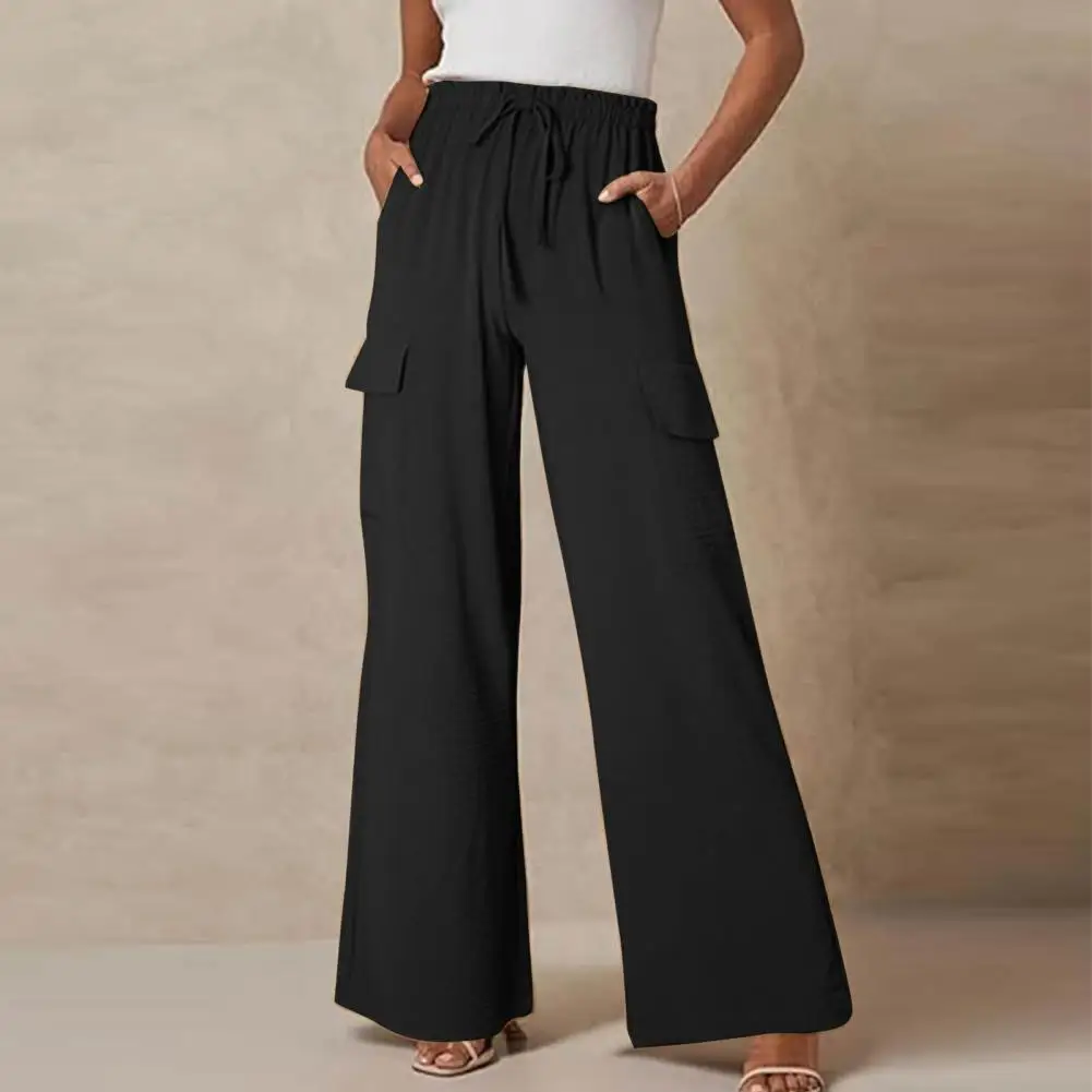 

Flattering Leg Shape Trousers Stylish Women's Cargo Pants with Adjustable Waist Multiple Pockets for Comfortable Versatile Wear