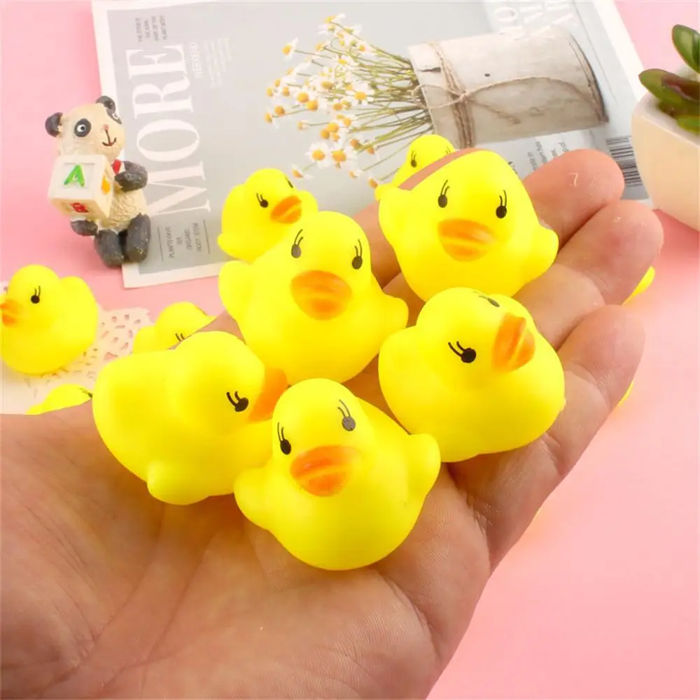 

10/5pcs Bathing Yellow Duck Bathroom Rubber Duck Infants Children Baby Play Water Toys Pinching Calling Duck Swimming Bath Toy