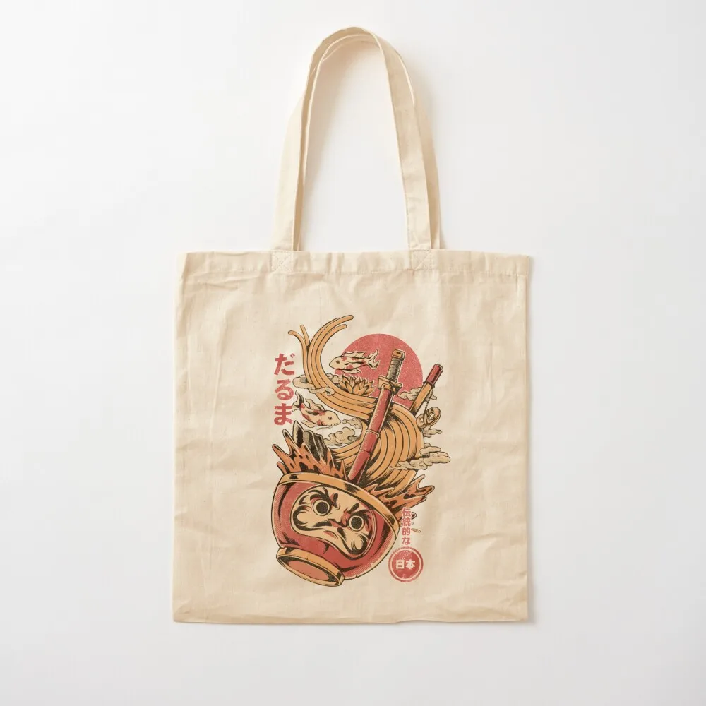 Daruma's Ramen Tote Bag Women's beach bags Women's shopping bag supermarket folding bag Canvas Tote