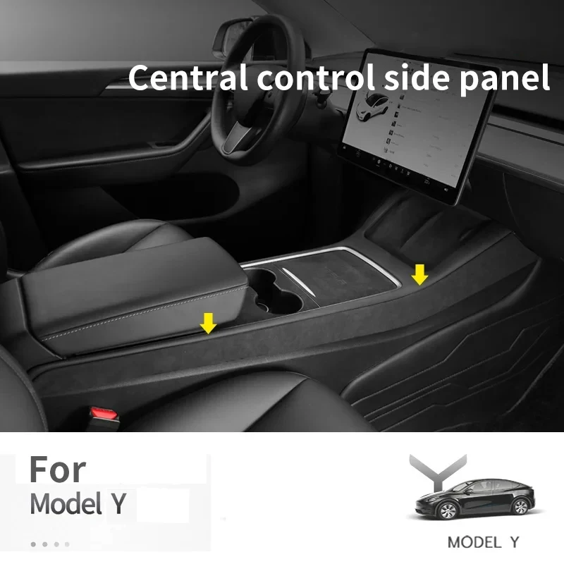 

Suede For Tesla Model 3 Model Y Center Console Side Trim Strip Decorative Panel Covers Car Interior Accessories