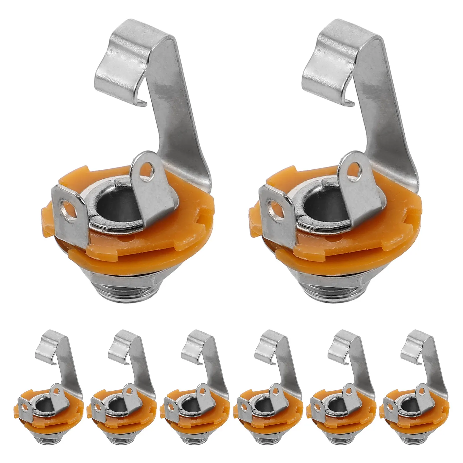 

8 PCS Audio Socket Jack Adapter Amplifier Accessories 6.35mm Output Bass Pedal Panel Mount Microphone