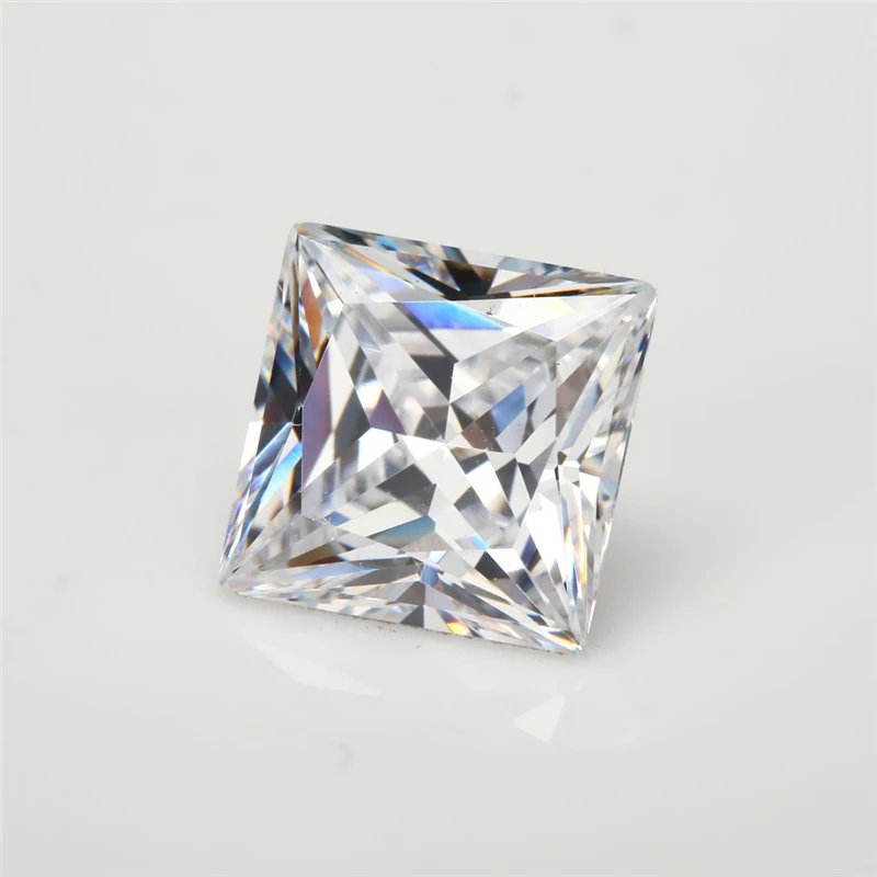 Size 1.5x1.5~12x12mm 5A Square Princess Cut White CZ Stone Loose Cubic Zirconia Synthetic Gemstone for Jewelry