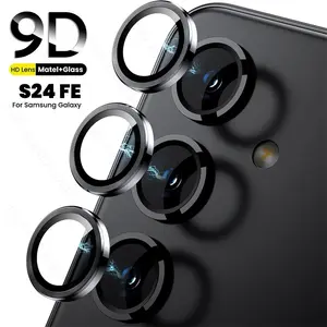 Bilashmart Metal Ring+9D Tempered Glass Camera Lens Protector Cap Samsung Galaxy S24 FE 5G Sumsung Samung S24FE S25FE S 24 FE 24FE 25FE