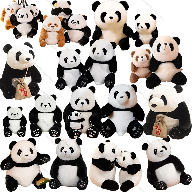 

Rare National Treasure Chinese Giant Panda Plush Toy Fluffly Stuffed Chocolate Qizai Zoo Animal Toys Doll for Xmas Birthday Gift