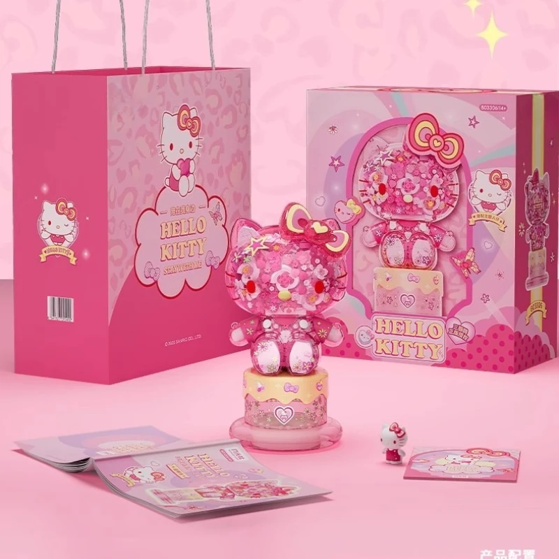 Sanrio HELLOKITTY Flower Clusters Building Blocks, Creative Handmade Assembled Model Ornaments,birthday Gifts