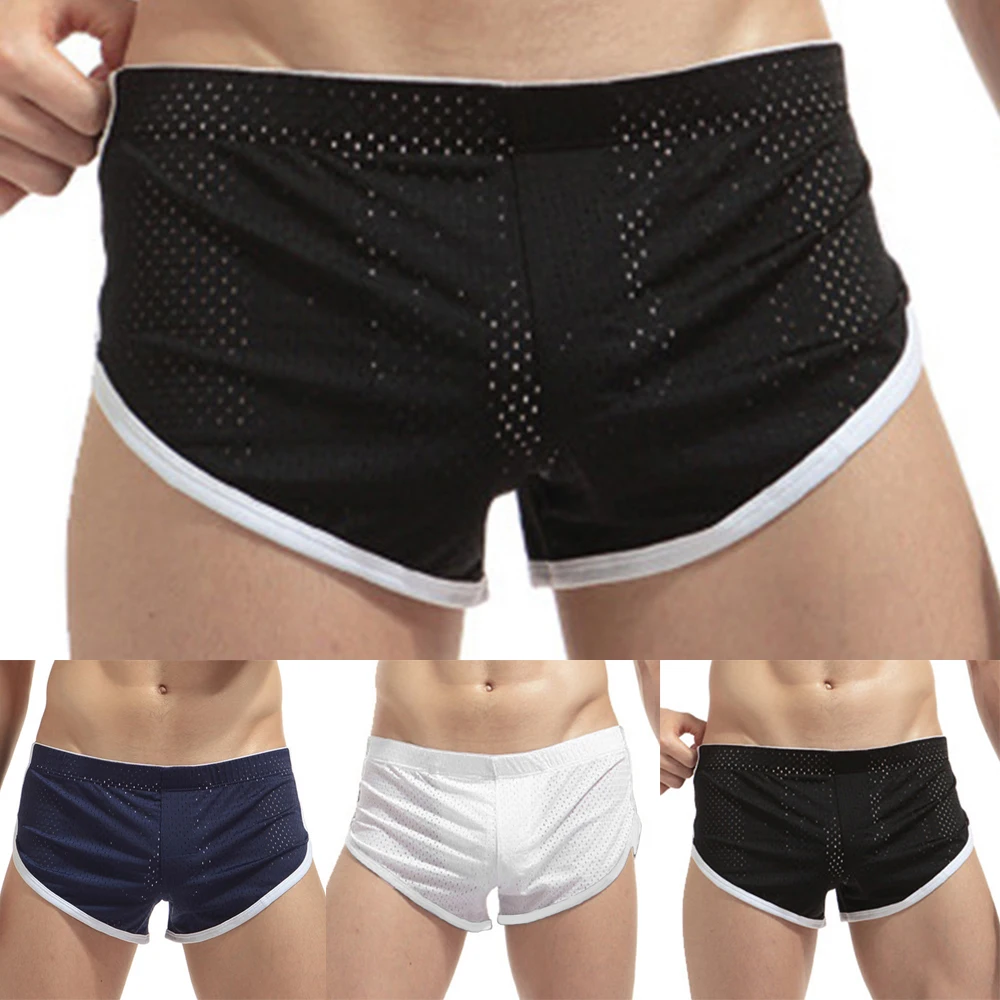 Comfortable Underwear Low waist Mesh Plus size Shorts Sports Beachwear Trunks Breathable Homewear Men\'s Pants