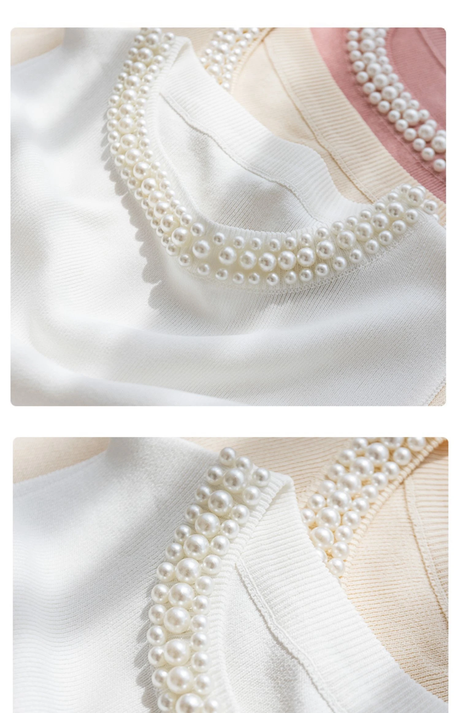 Korea Gestrickte Westen Frauen Top Solide Tank Blusas Mujer De Moda Sommer Neue Mode Weibliche Ärmellose Perlen Casual Dünne Tops – Detail 13