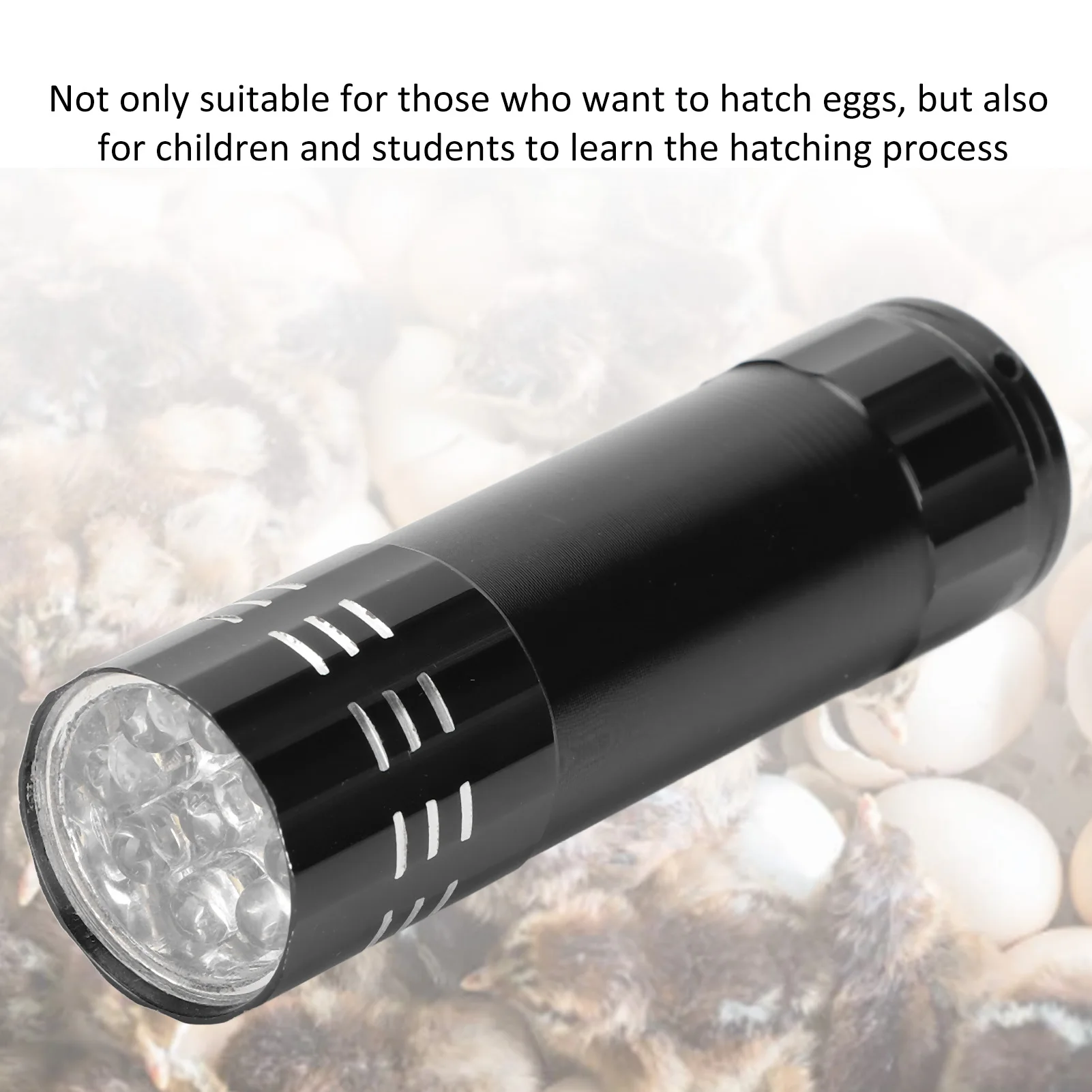 Egg Candler Tester 9 Lamp Safe Cool Light Egg Candler with Lanyard for Chickens Geese Cranes Quails Ducks Black Egg Candler - view 6