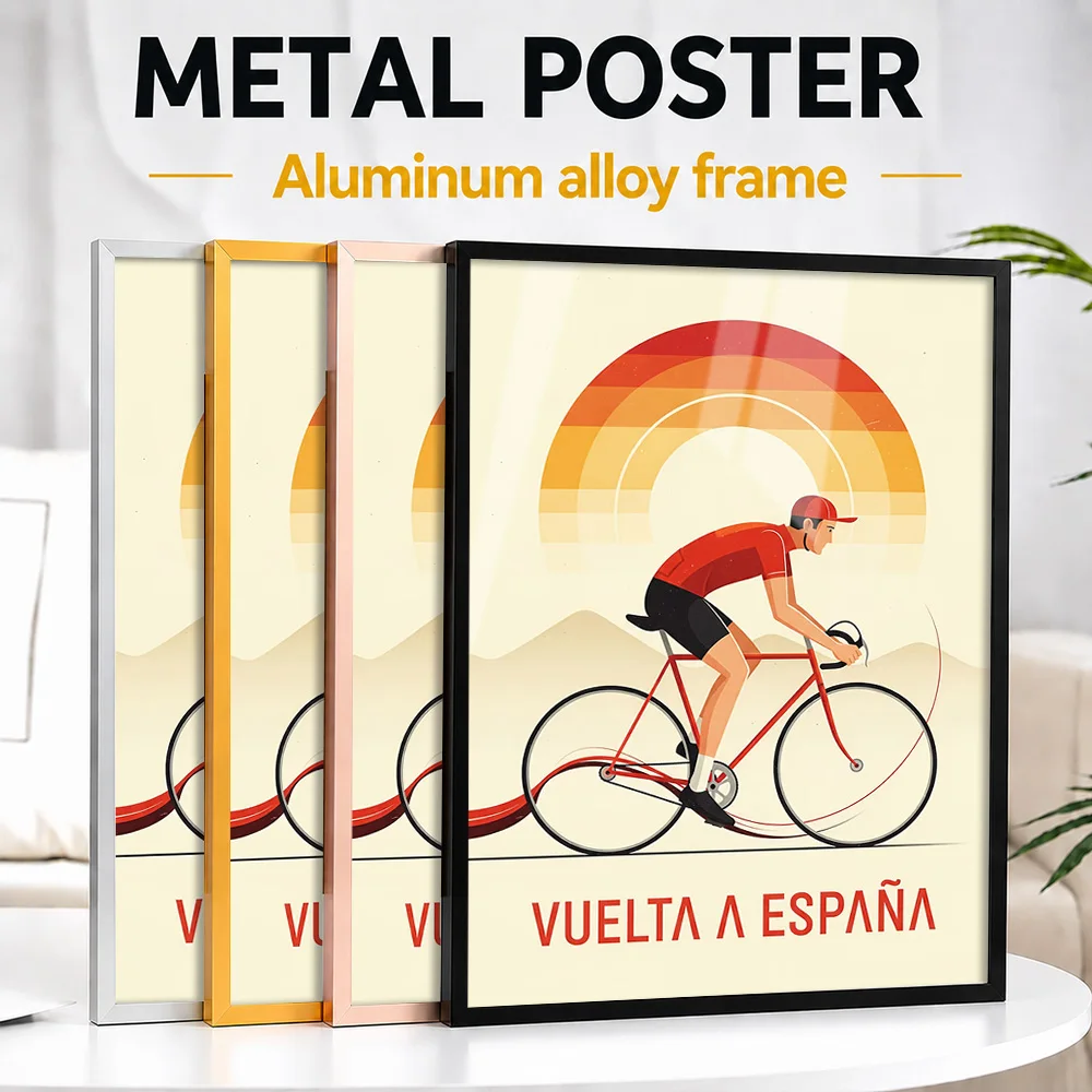 Vuelta A Espana Cycling Framed Aluminum Metal Poster Customized Photo Scenic Road Style Wall Art For Garage Memorable Fan Gift