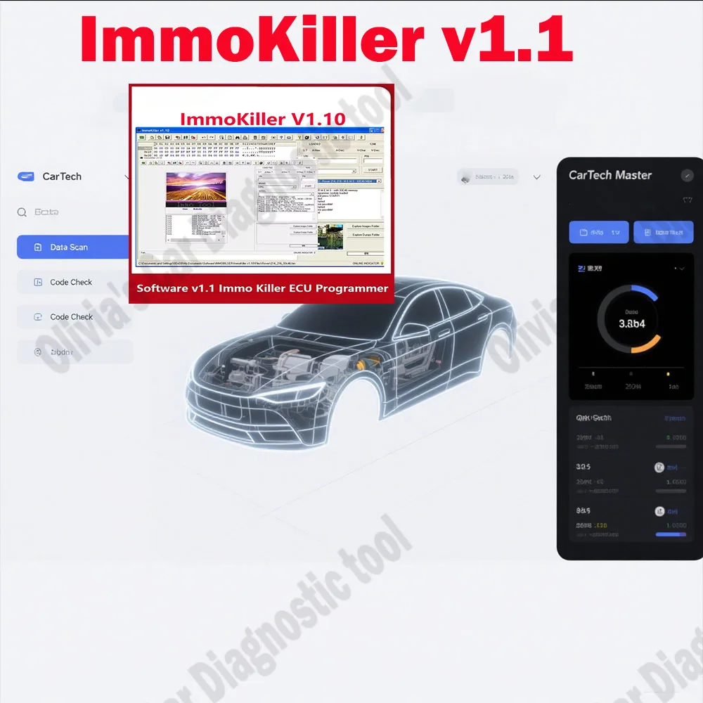 

ImmoKiller V1.10 obd2 scanner IMMO Off Car accessories ECU Programmer Tool for Car Repairing Passing Virigining the Immobilizer