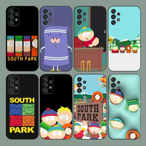 Cartoon S-South P-Park Phone Case For Samsung Galaxy A20,A21s,A22,A31,A32,A52,A53,A72,73,A80,A91 Soft Black Cover